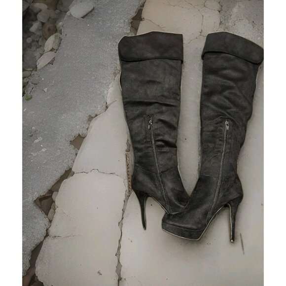 Charolette Russe Tall Knee High Faux Suede Boots Women's Size 9 - Picture 3 of 6